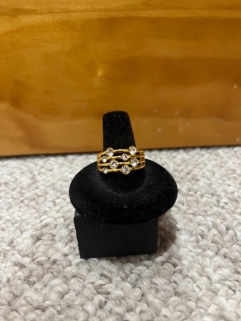 Golden Layered Zirconia Multi-Band Accent Ring — image 6 of 8